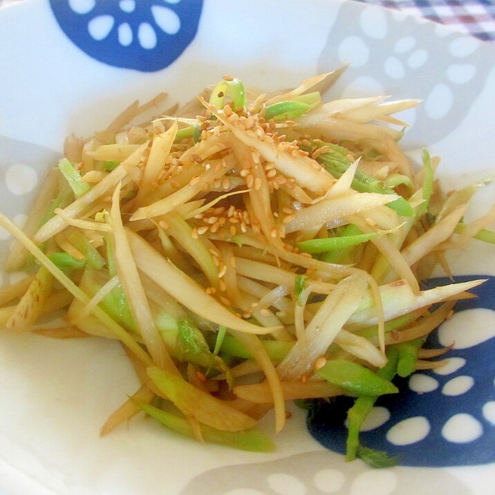 ウドの醤油炒め